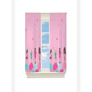 NWOT Barbie Kind In Style Pink Room Darkening Drapes Curtains 42x63 Kids Decor
